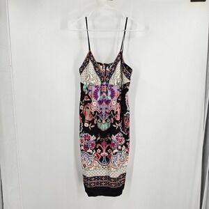 Vintage y2k ECI Slip Dress Multicolor Satin Paisley Floral Deadstock NWT Size 10